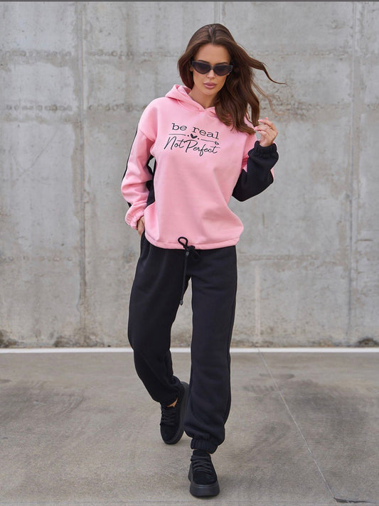 trening dama negru/roz din bumbac