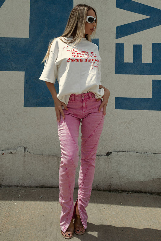 blugi dama roz cu efect push-up