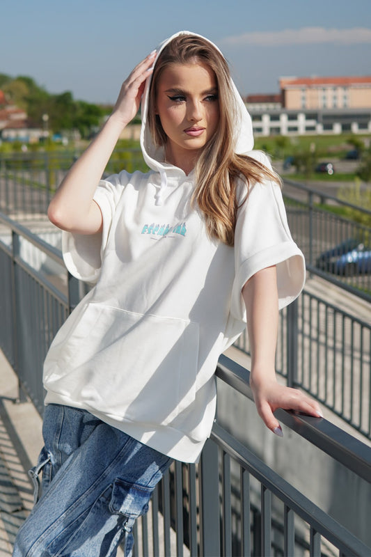 hanorac dama alb din bumbac oversized- emma