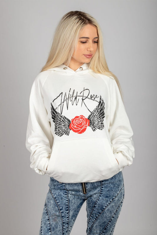 hanorac dama alb oversized cu gluga