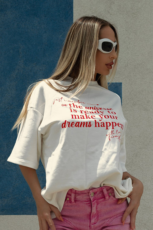 Tricou dama bumbac alb oversized