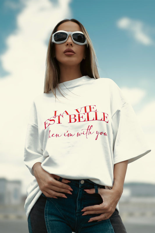 tricou dama bumbac alb oversized