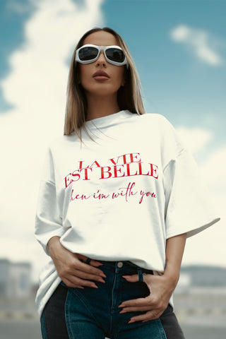 tricou dama bumbac alb oversized