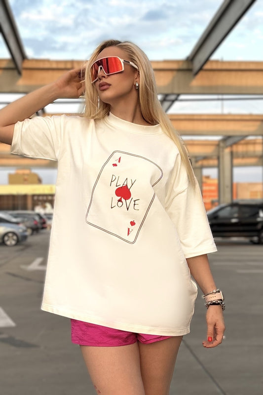 tricou dama bumbac alb oversized