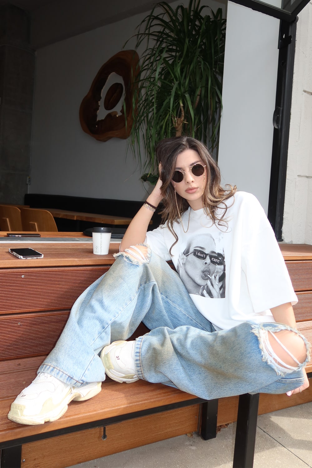 tricou dama bumbac alb oversized