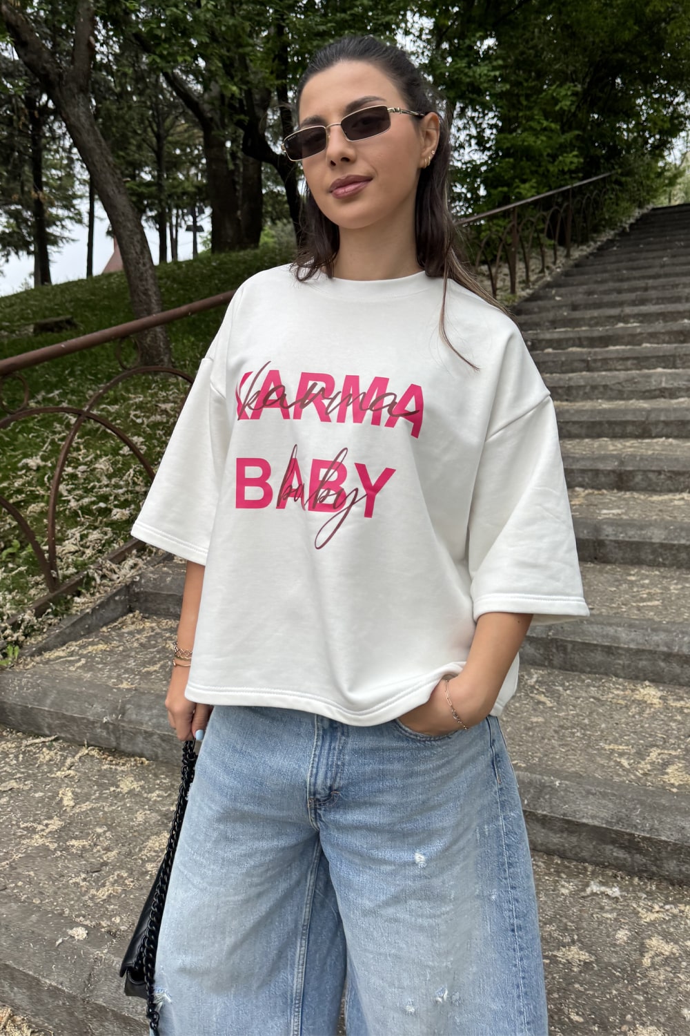 tricou dama bumbac alb oversized