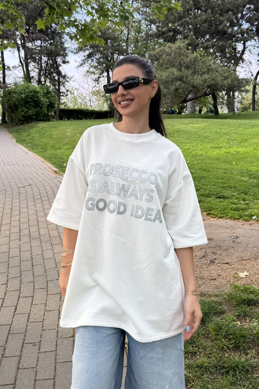 tricou dama bumbac alb oversized