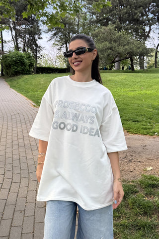 tricou dama bumbac alb oversized
