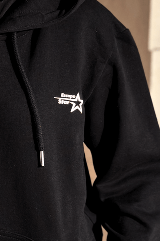 hanorac dama negru cu fermoar oversized