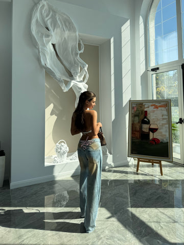 Blugi Evazati cu siret - Ramona Dirty
