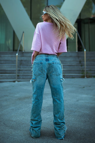 blugi dama loose waist push-up