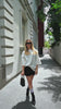 Tricou dama bumbac off-white oversized- Sunset