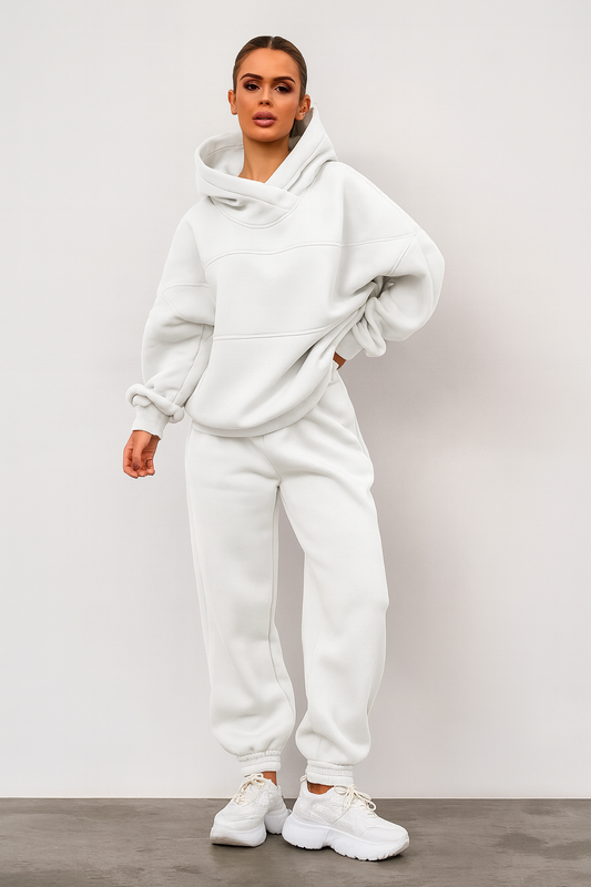 Trening damă bumbac cu hanorac oversized - model Romi