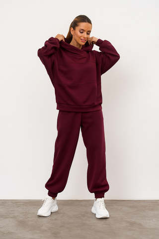 Trening damă bumbac cu hanorac oversized - model Romi