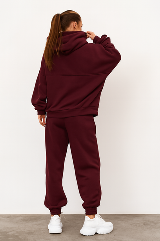 Trening damă bumbac cu hanorac oversized - model Romi