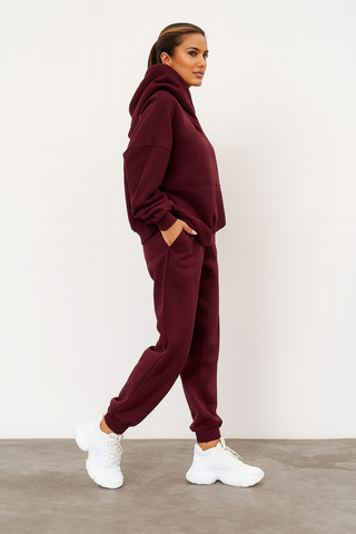 Trening damă bumbac cu hanorac oversized - model Romi