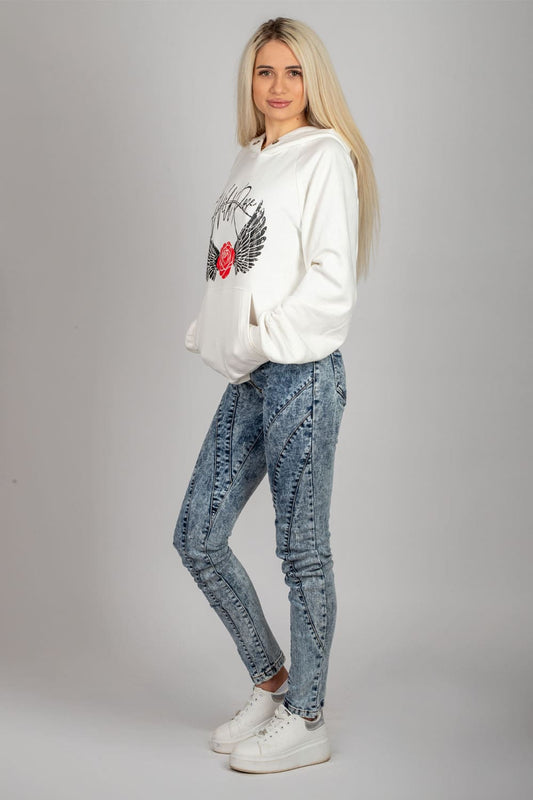 Blugi dama cu tighele ornamentale-Model Ryan
