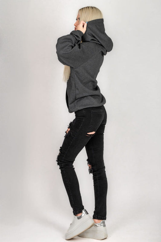Blugi dama negri cu talie medie model Shanda Black