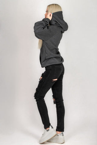 Blugi dama negri cu talie medie model Shanda Black