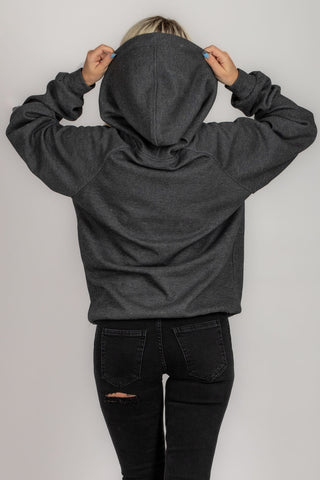 Hanorac dama gri oversized cu gluga - model Sofia